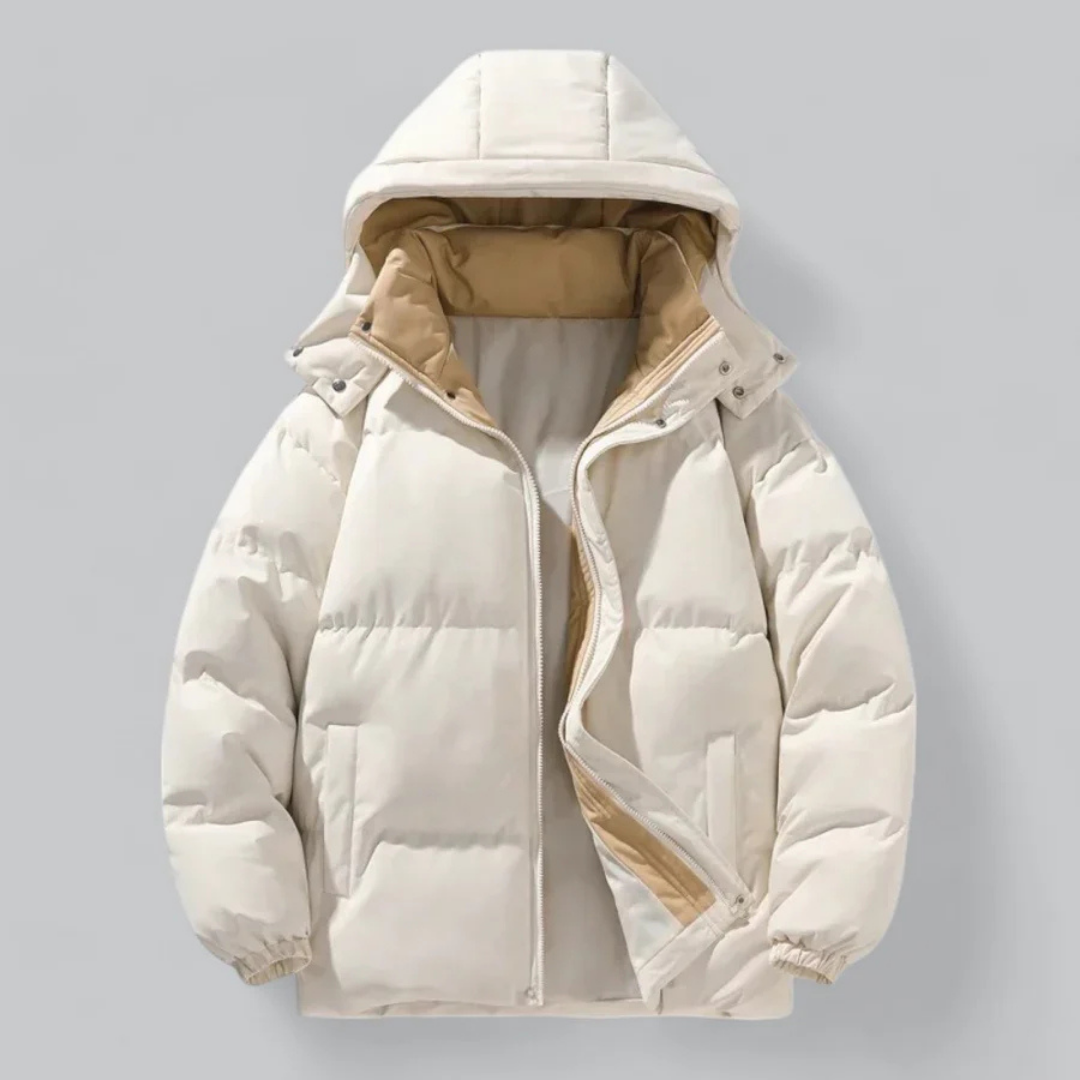 Men's Quilted Jacket with Hood | Long Sleeve for Winter Use