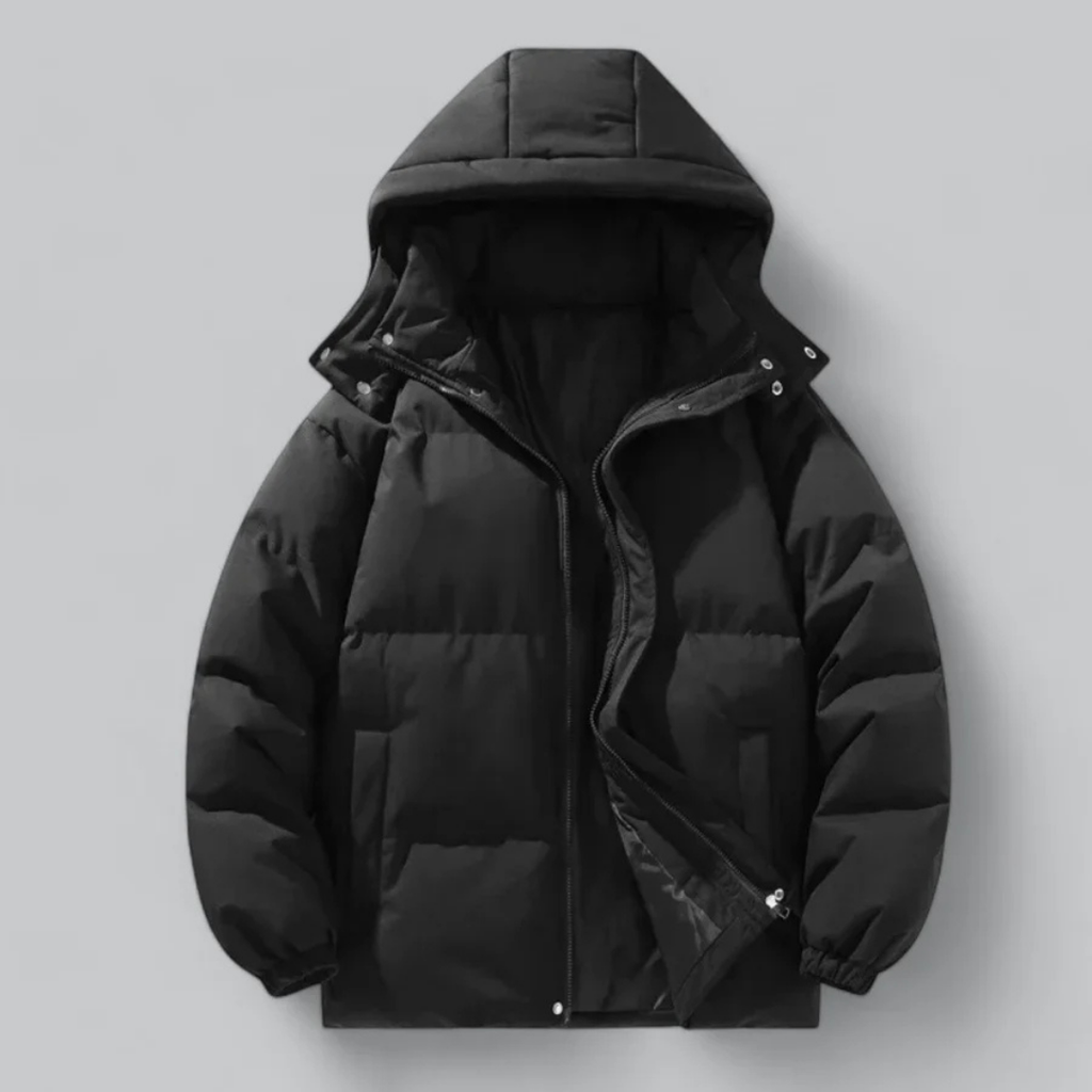 Men's Quilted Jacket with Hood | Long Sleeve for Winter Use