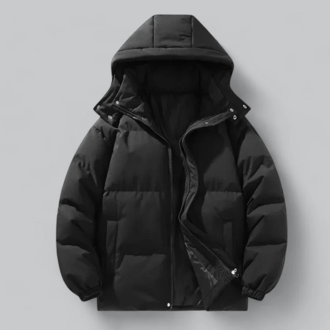 Men's Quilted Jacket with Hood | Long Sleeve for Winter Use