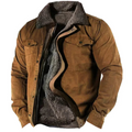 Men's Winter Jacket | Button Closure Long Sleeve Winter Clothing