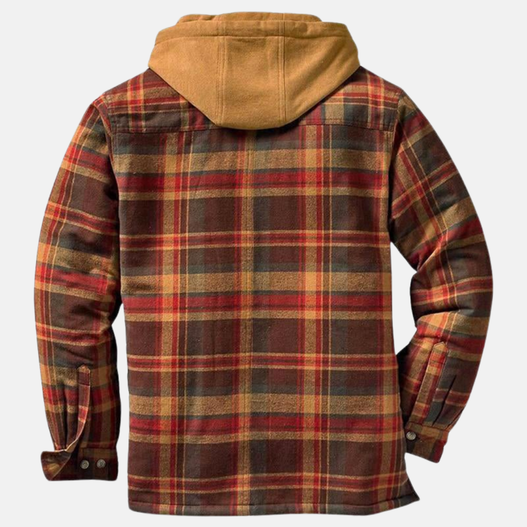Quilted Shirt Collar Button Front Jacket for Men | Transitional Wear