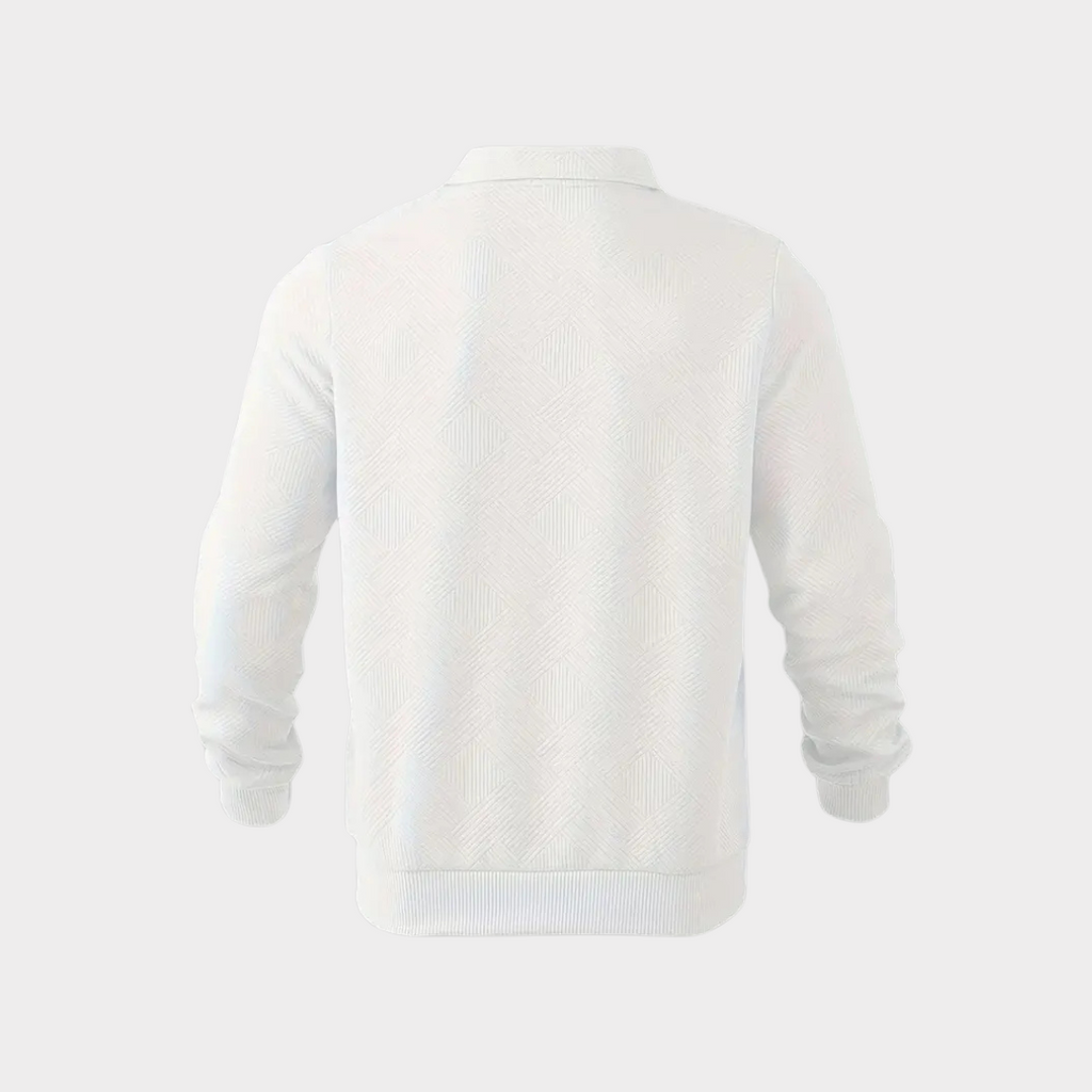 Geometric Knit Quarter Zip Turtleneck Sweater for Men | Everyday Wear