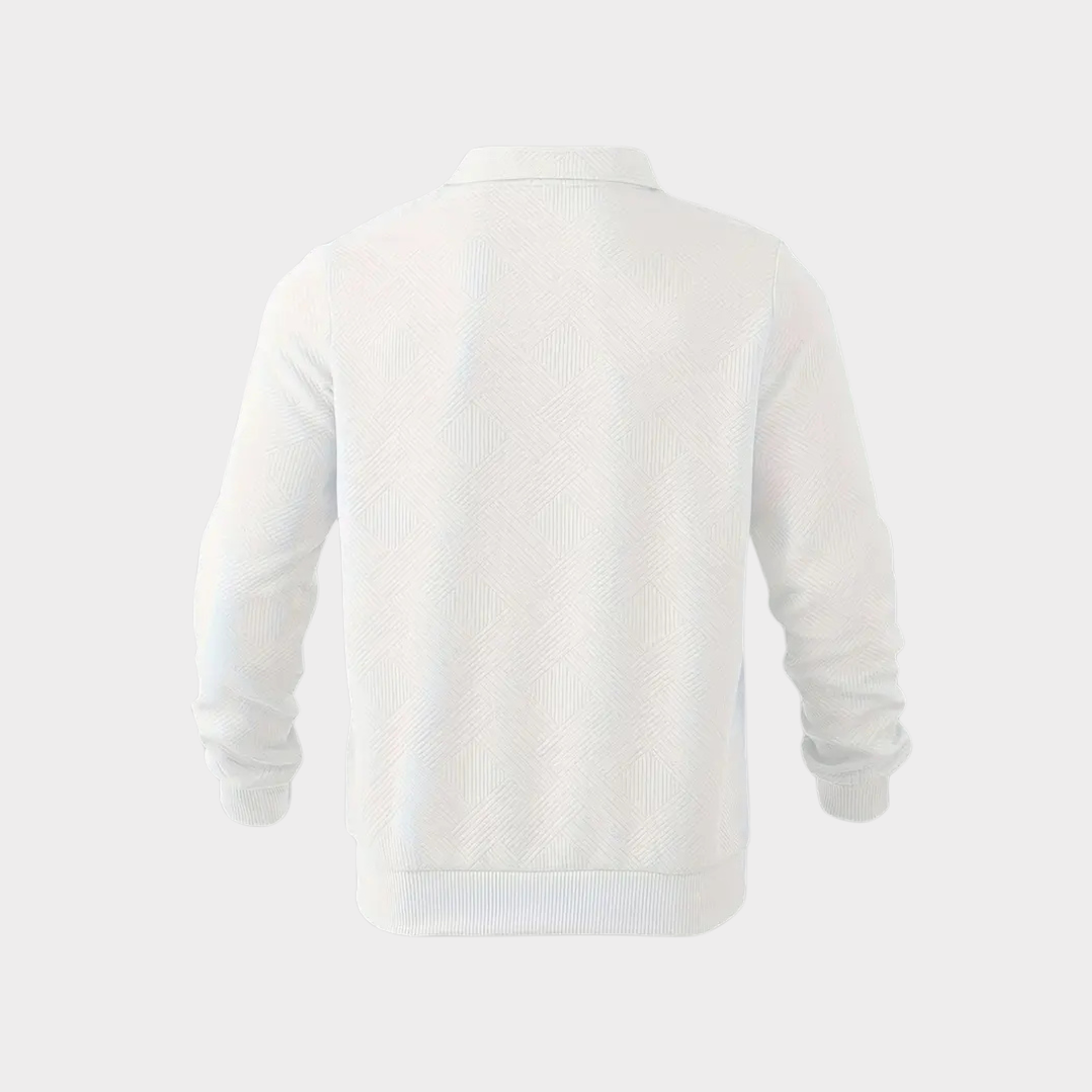 Geometric Knit Quarter Zip Turtleneck Sweater for Men | Everyday Wear
