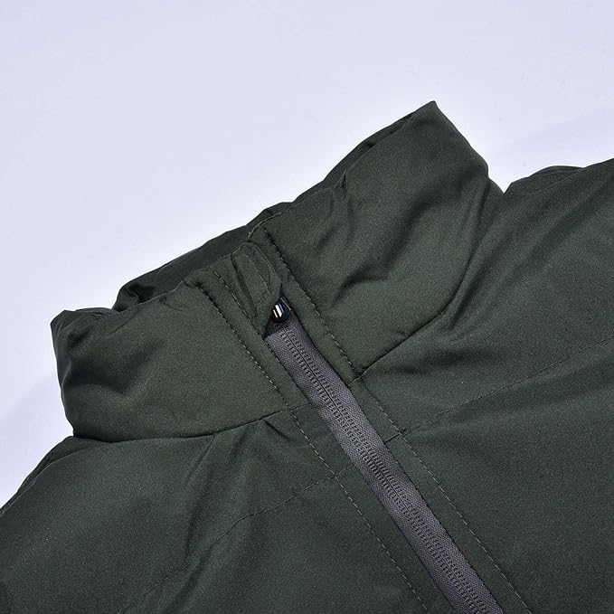 Black Down Insulated Zip Front Jacket for Men | Winter Outerwear