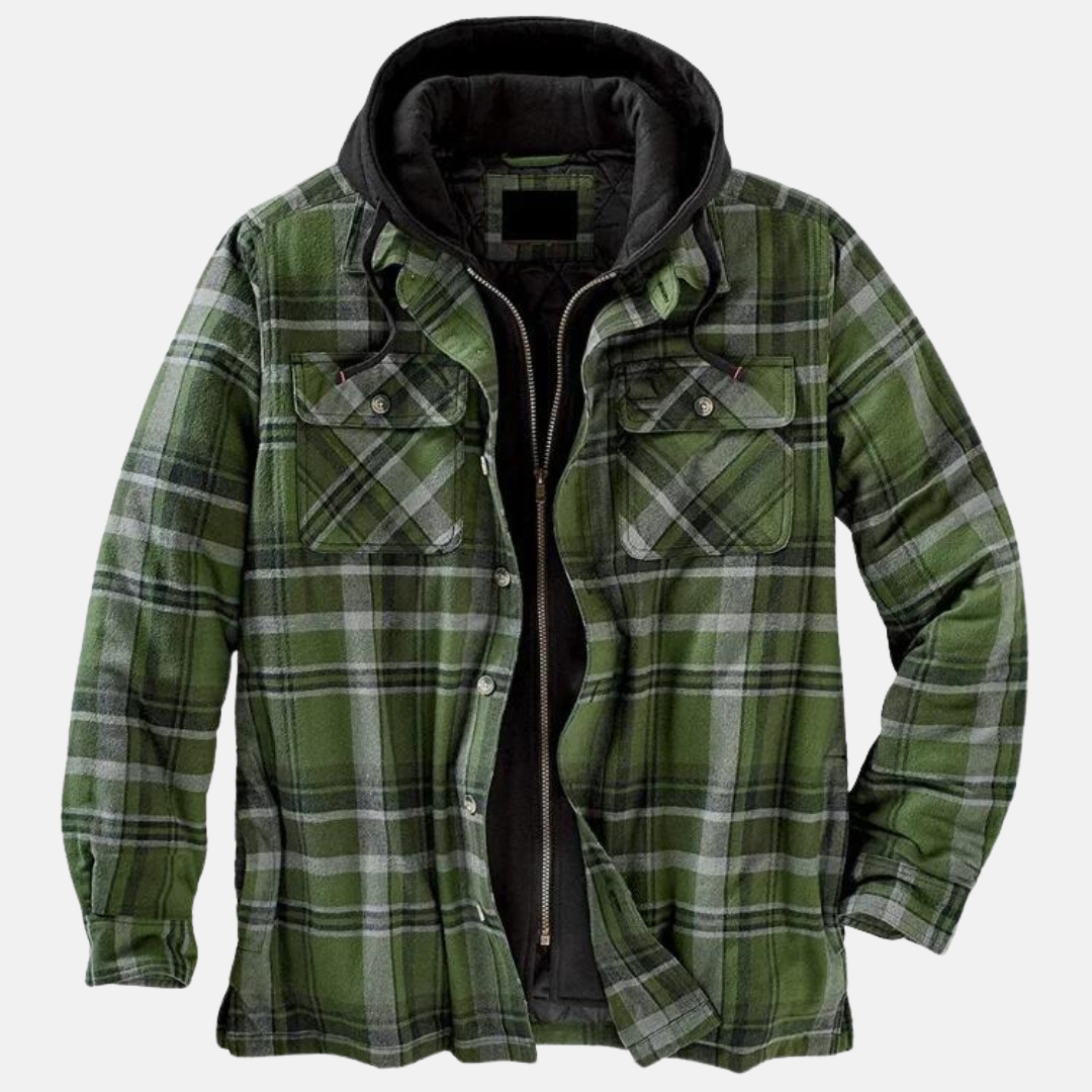 Quilted Shirt Collar Button Front Jacket for Men | Transitional Wear