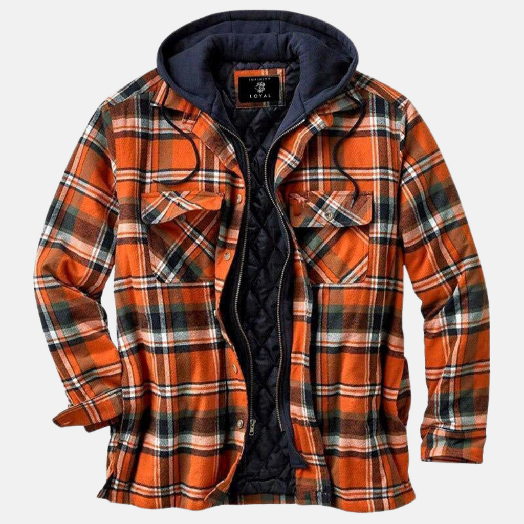 Quilted Shirt Collar Button Front Jacket for Men | Transitional Wear