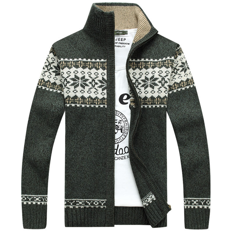 Men's Sweater | Regular Fit Long Sleeve Snowflake Pattern Winter Clothing