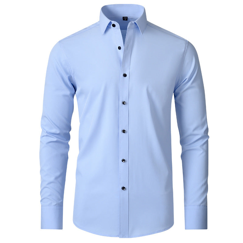 Stretch Wrinkle-Resistant Slim Fit Dress Shirt for Men