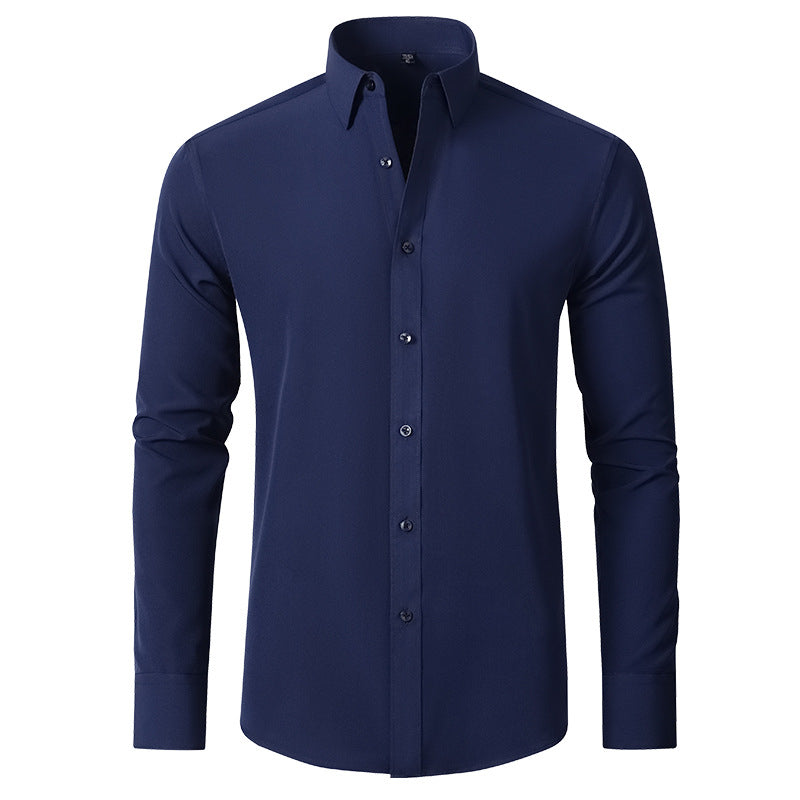 Stretch Wrinkle-Resistant Slim Fit Dress Shirt for Men