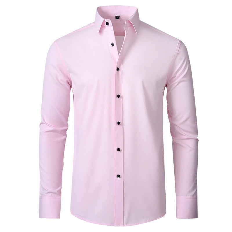 Stretch Wrinkle-Resistant Slim Fit Dress Shirt for Men