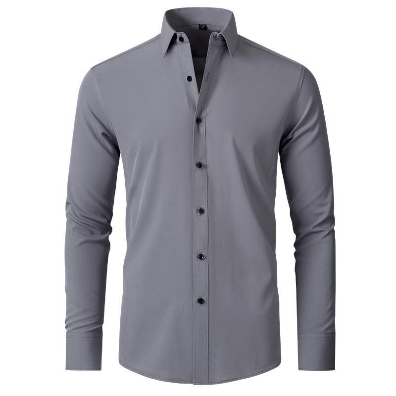 Stretch Wrinkle-Resistant Slim Fit Dress Shirt for Men