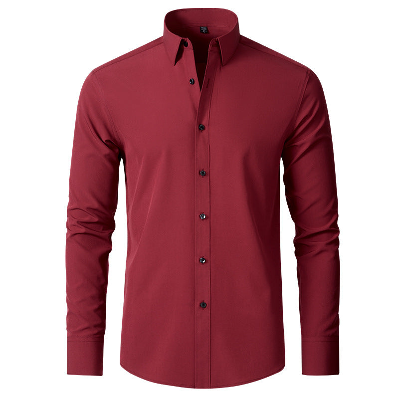 Stretch Wrinkle-Resistant Slim Fit Dress Shirt for Men