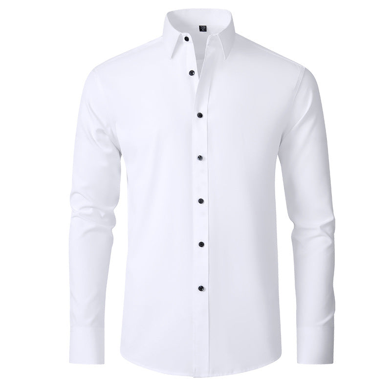 Stretch Wrinkle-Resistant Slim Fit Dress Shirt for Men