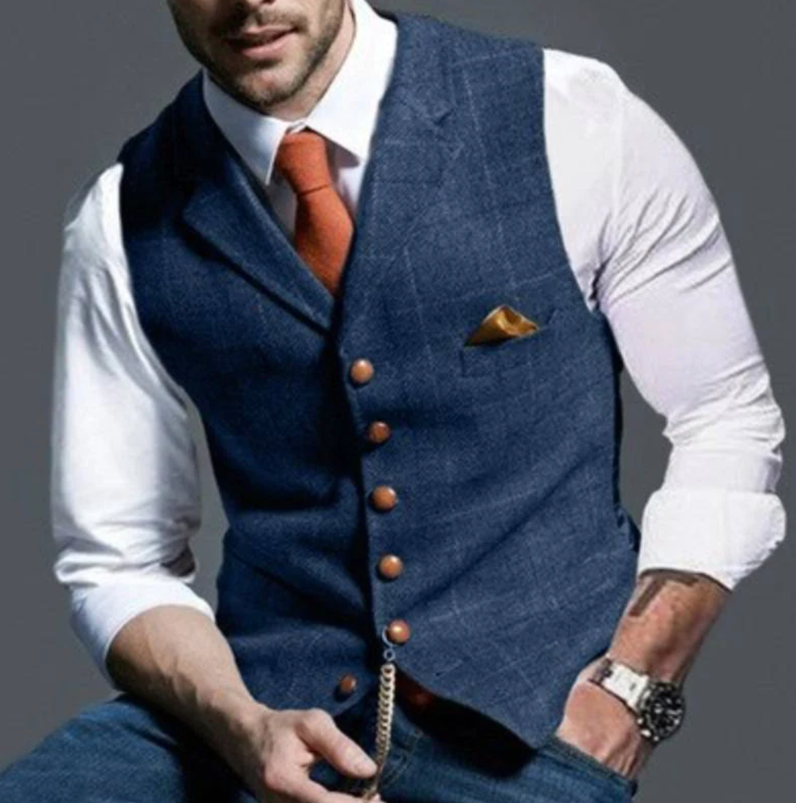 Structured Retro Style Vest for Men | Classic Tailored Design