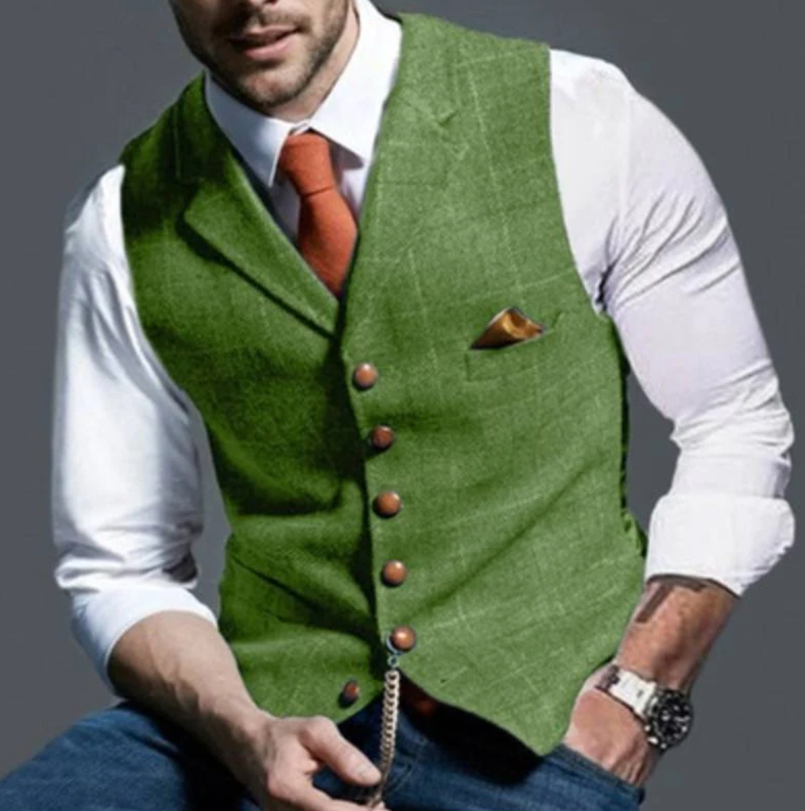 Structured Retro Style Vest for Men | Classic Tailored Design