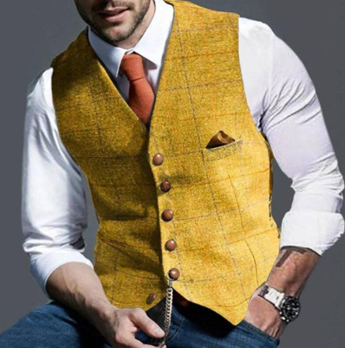 Structured Retro Style Vest for Men | Classic Tailored Design