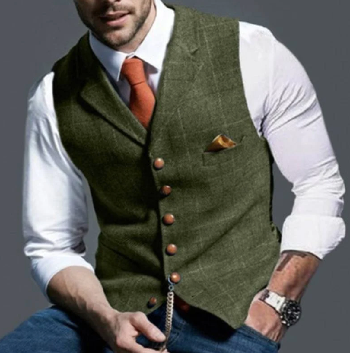 Structured Retro Style Vest for Men | Classic Tailored Design