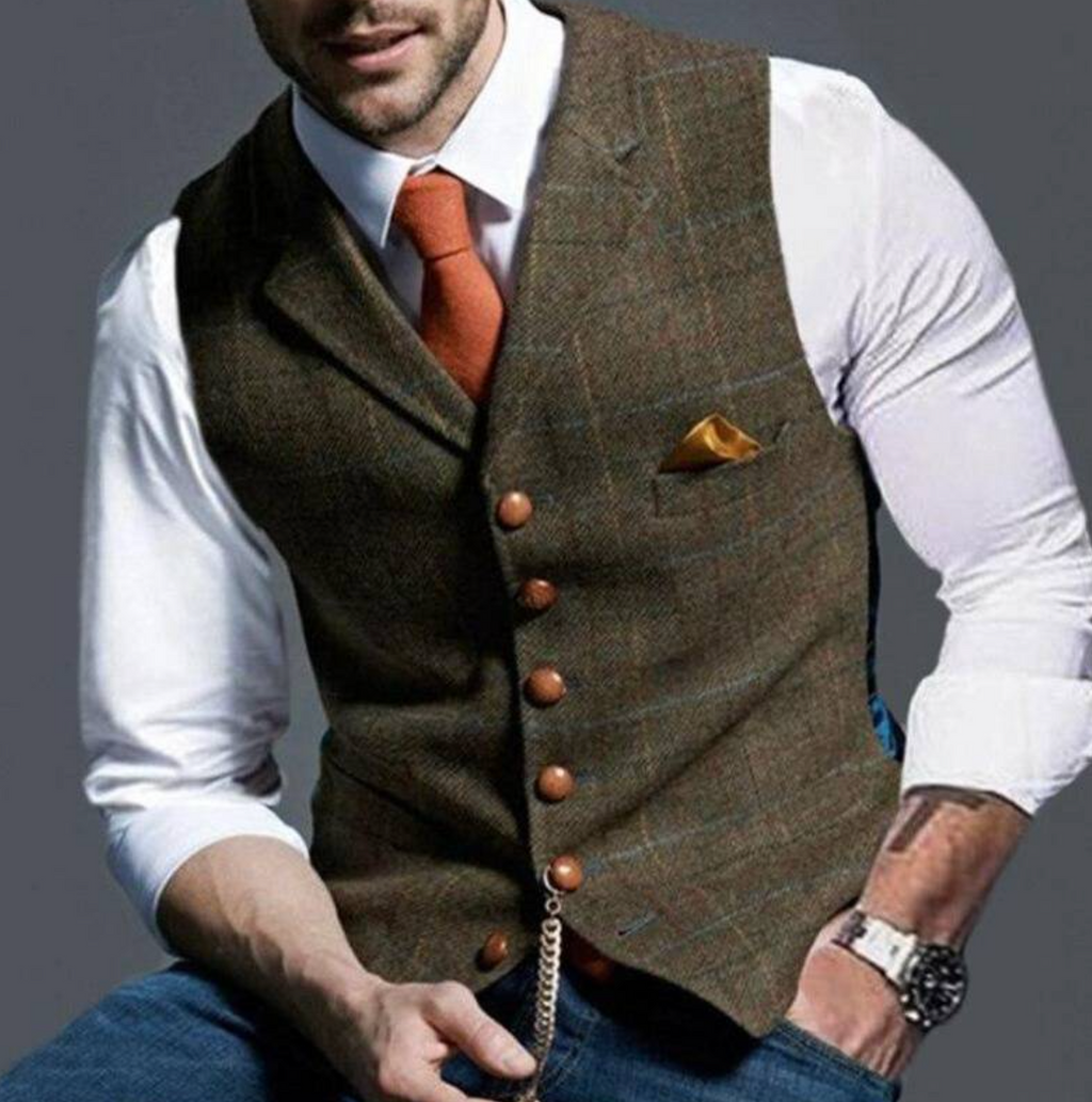 Structured Retro Style Vest for Men | Classic Tailored Design