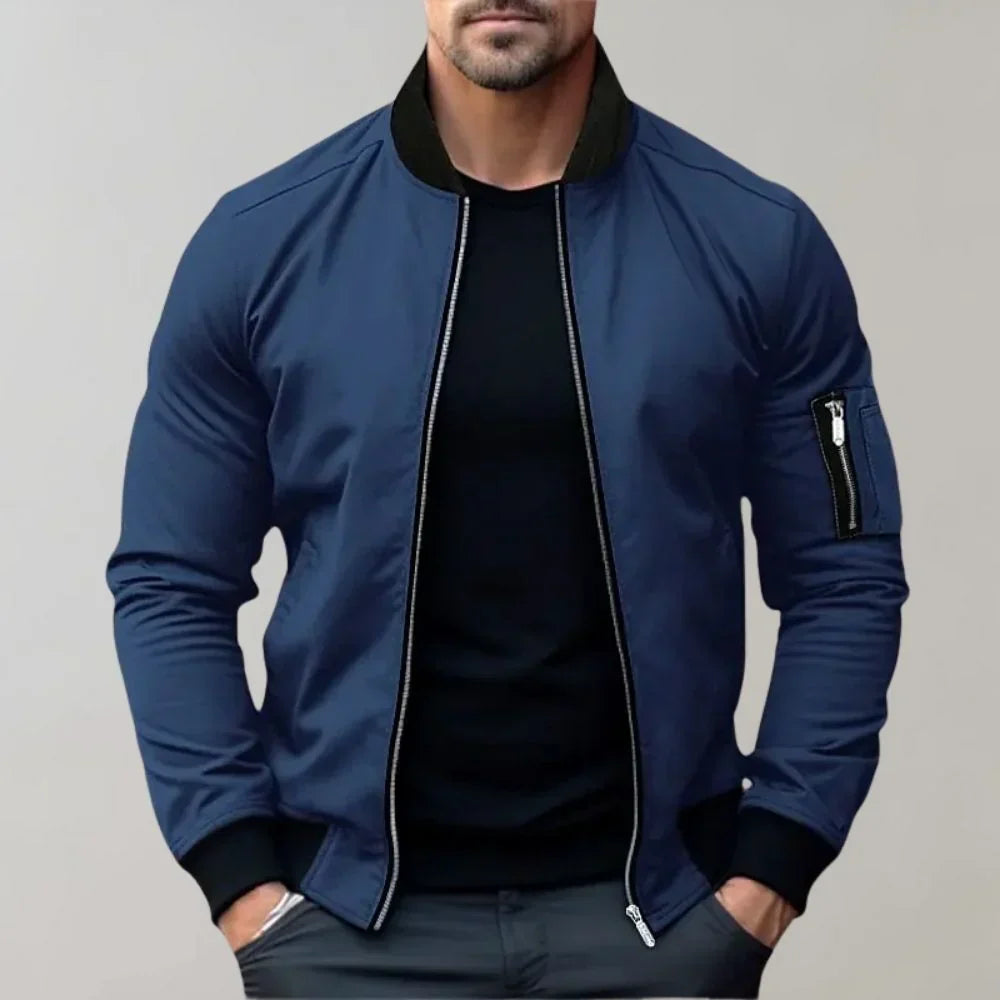 Men's Bomber Jacket | Casual Zipper Long Sleeve