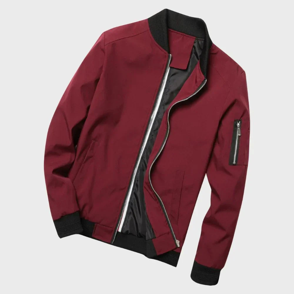 Men's Bomber Jacket | Casual Zipper Long Sleeve