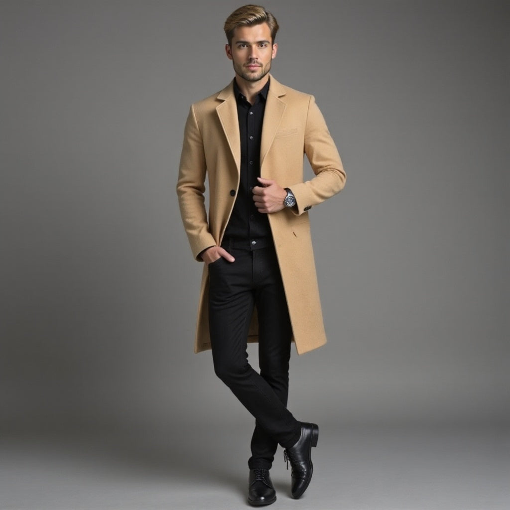 Slim Fit Winter Overcoat for Men | Business Wear
