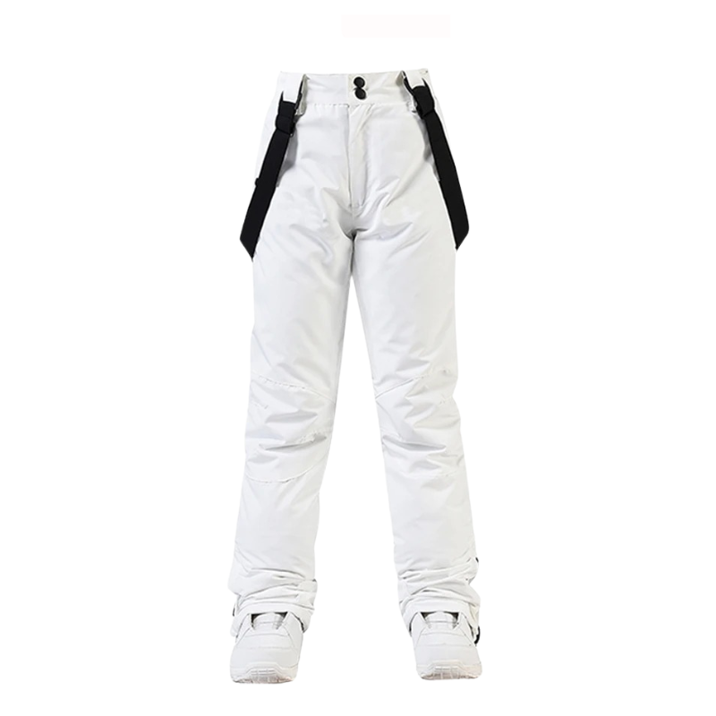 Red White Waterproof Hooded Ski Jacket and Pants Set for Women | Winter Sports