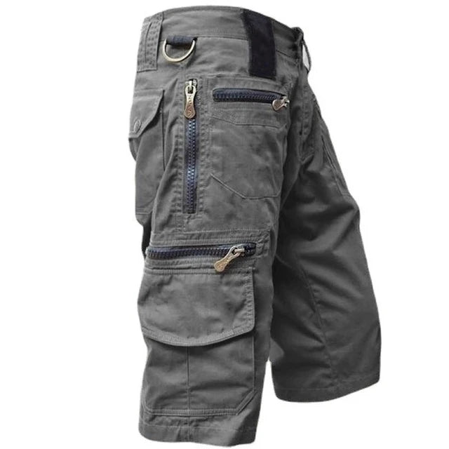 Multi Pocket Cargo Shorts with Zip Compartments for Men | Outdoor Utility Style