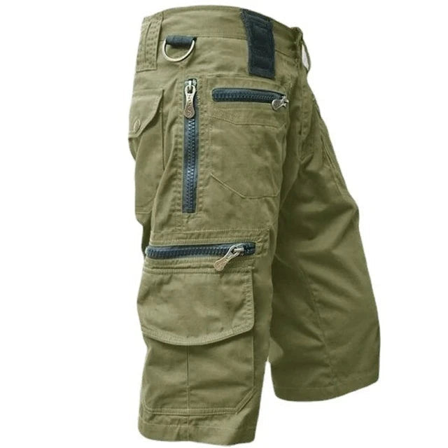Multi Pocket Cargo Shorts with Zip Compartments for Men | Outdoor Utility Style