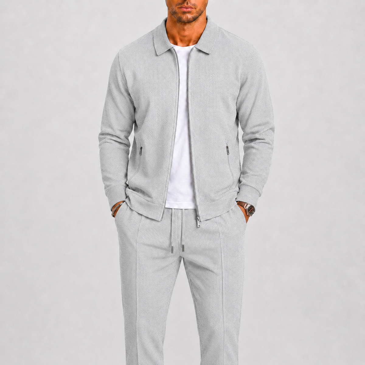 Zip Jacket and Pants Tracksuit Set for Men | Two Piece Set
