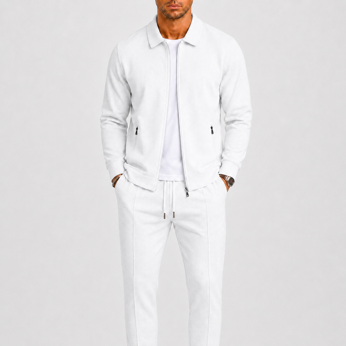 Zip Jacket and Pants Tracksuit Set for Men | Two Piece Set