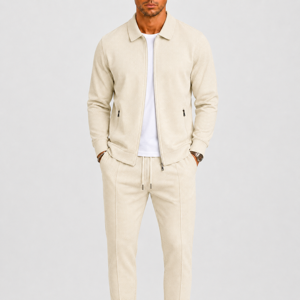 Zip Jacket and Pants Tracksuit Set for Men | Two Piece Set