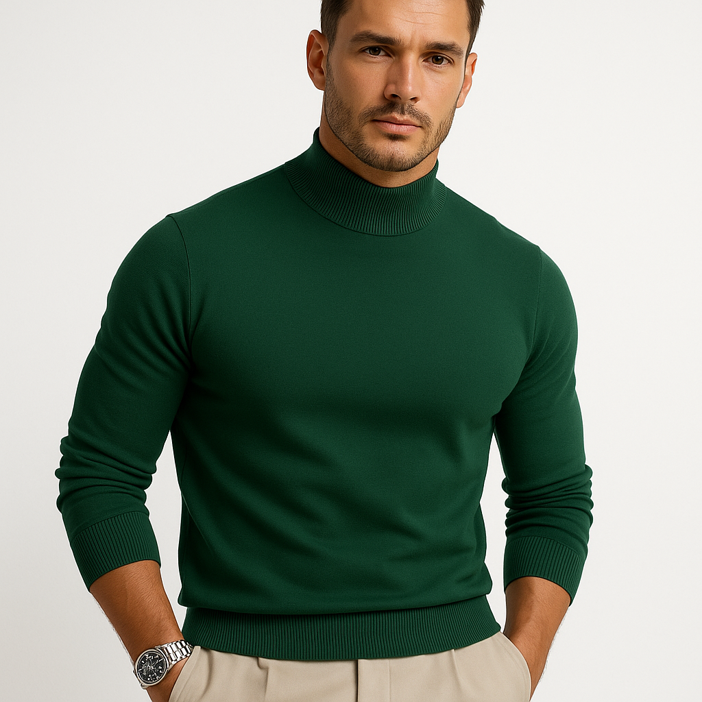 Men's Sweater | Turtleneck Fitted Cut Long Sleeve Design
