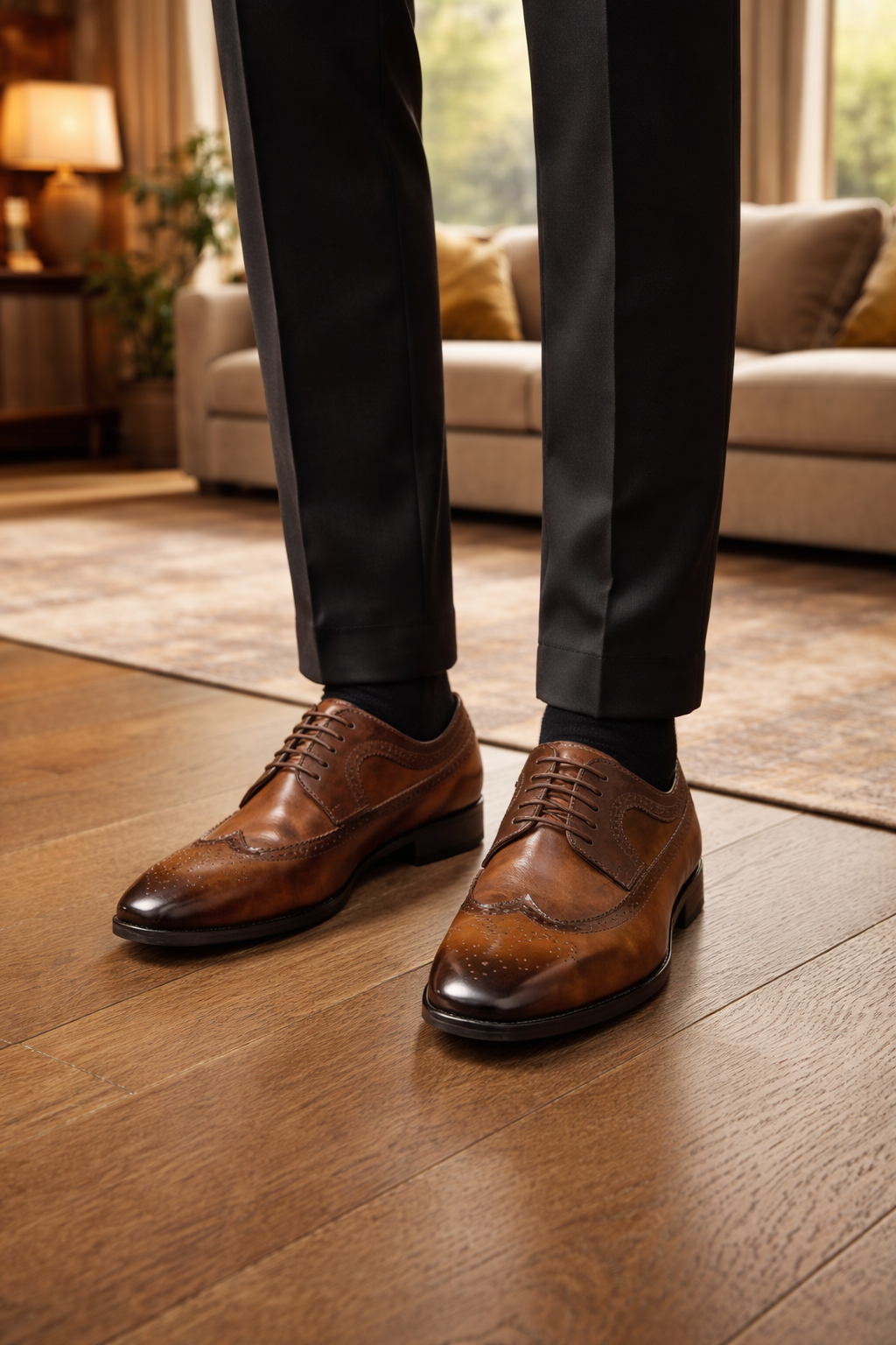 Leather Brogue Oxford Dress Shoes for Men | Formal Occasion Business Wear