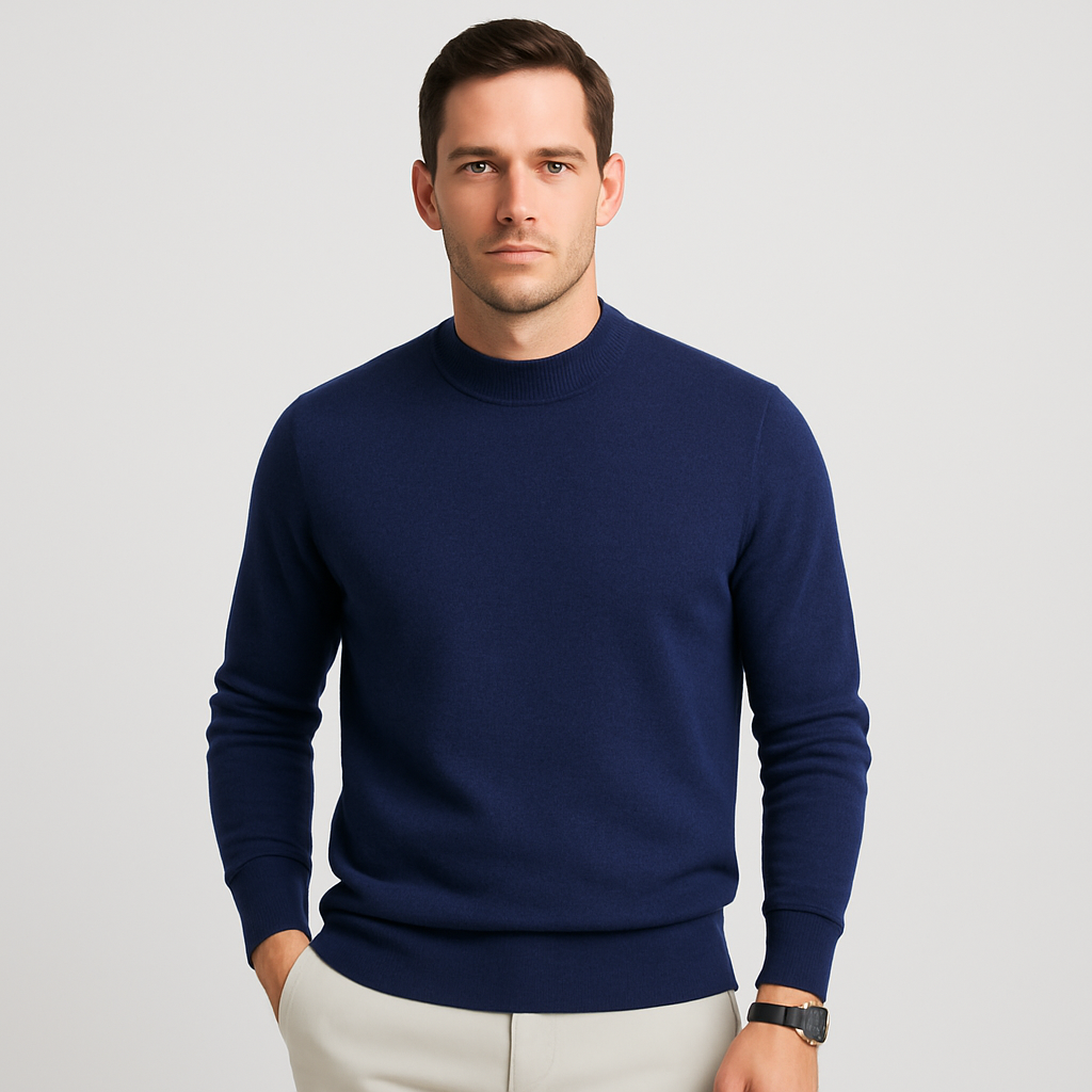 Ribbed Crew Neck Pullover Sweater for Men | Casual Everyday Layering