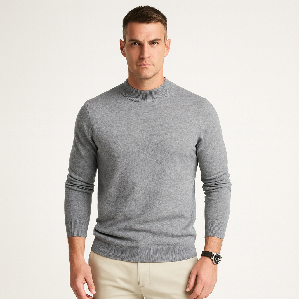 Ribbed Crew Neck Pullover Sweater for Men | Casual Everyday Layering