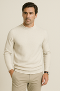 Ribbed Crew Neck Pullover Sweater for Men | Casual Everyday Layering