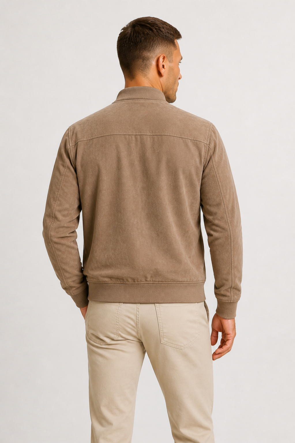 Suede Slim Fit Bomber Jacket for Men | Spring Autumn Collection