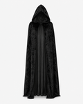 Black Hooded Ankle Length Velvet Cape for Women | Halloween Costume Accessory