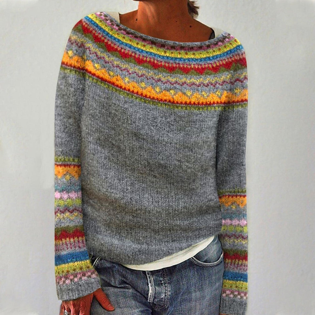 Warm Women's Winter Sweater | Round Neck, Long Sleeve