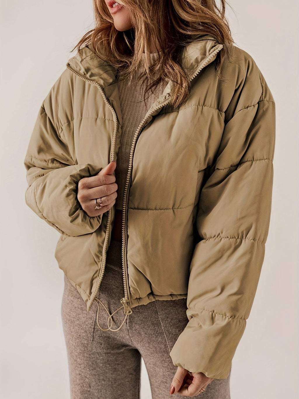 Women's Winter Jacket | Quilted with Zipper Closure