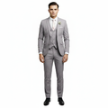 Gray Slim Fit Three Piece Suit for Men | Business Formal Wear