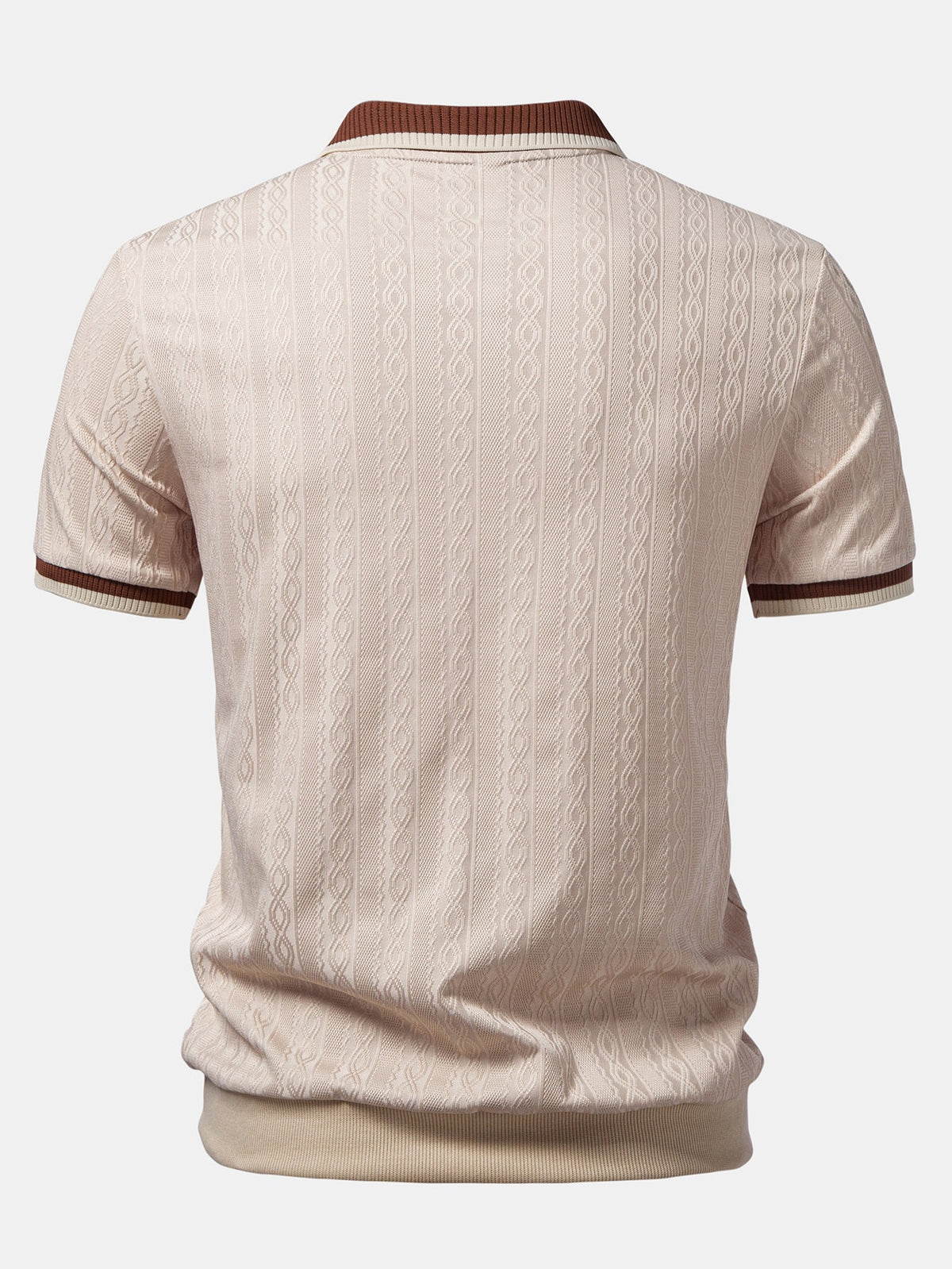 Textured Knit Quarter Zip Polo Shirt for Men | Tailored Fit