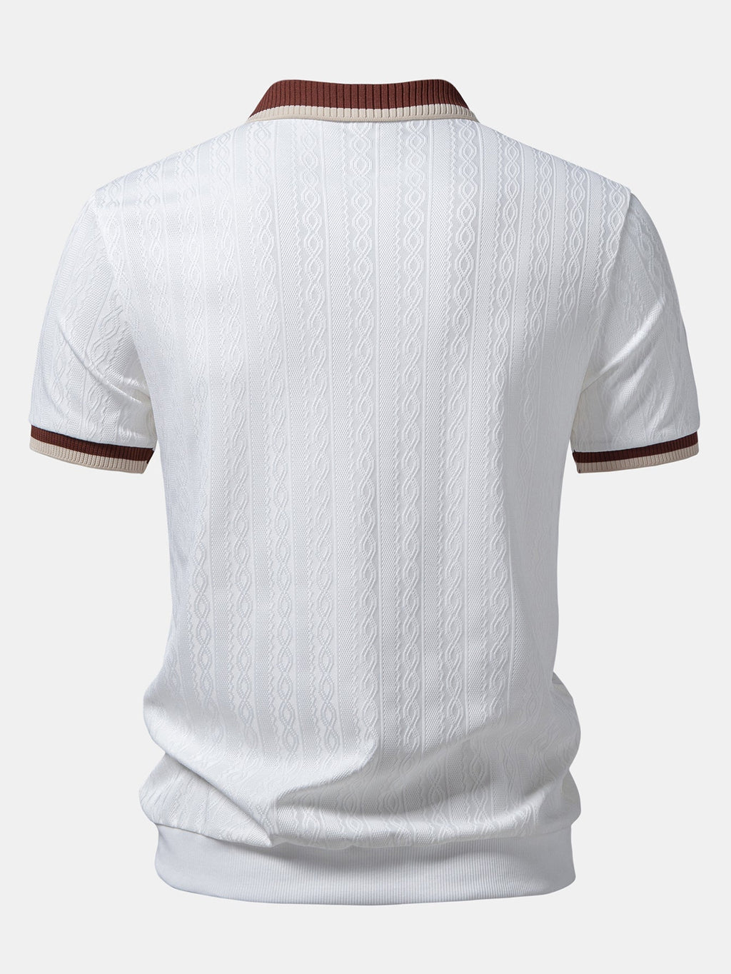 Textured Knit Quarter Zip Polo Shirt for Men | Tailored Fit