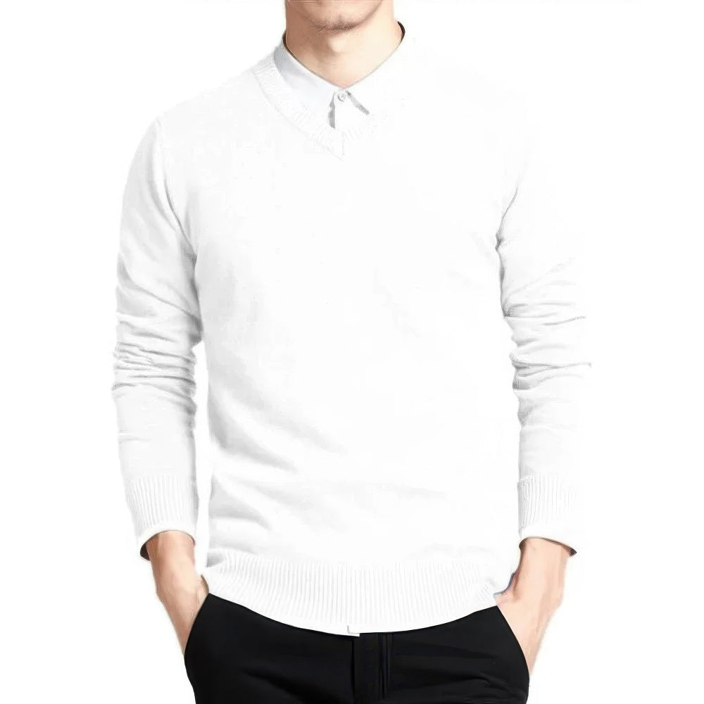 Men's Sweater | V-Neck Long Sleeve Pullover for Work and Everyday Wear