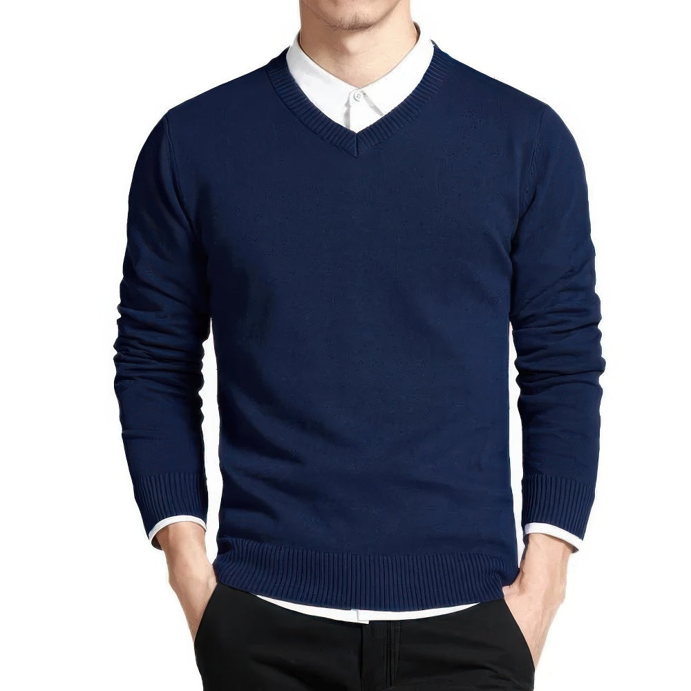 Men's Sweater | V-Neck Long Sleeve Pullover for Work and Everyday Wear