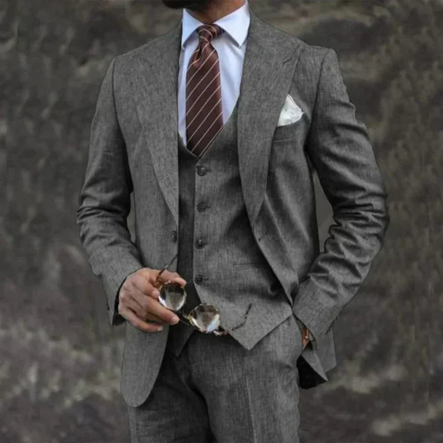 Tailored Slim Fit Three Piece Blazer Waistcoat Suit for Men | Formal Wear