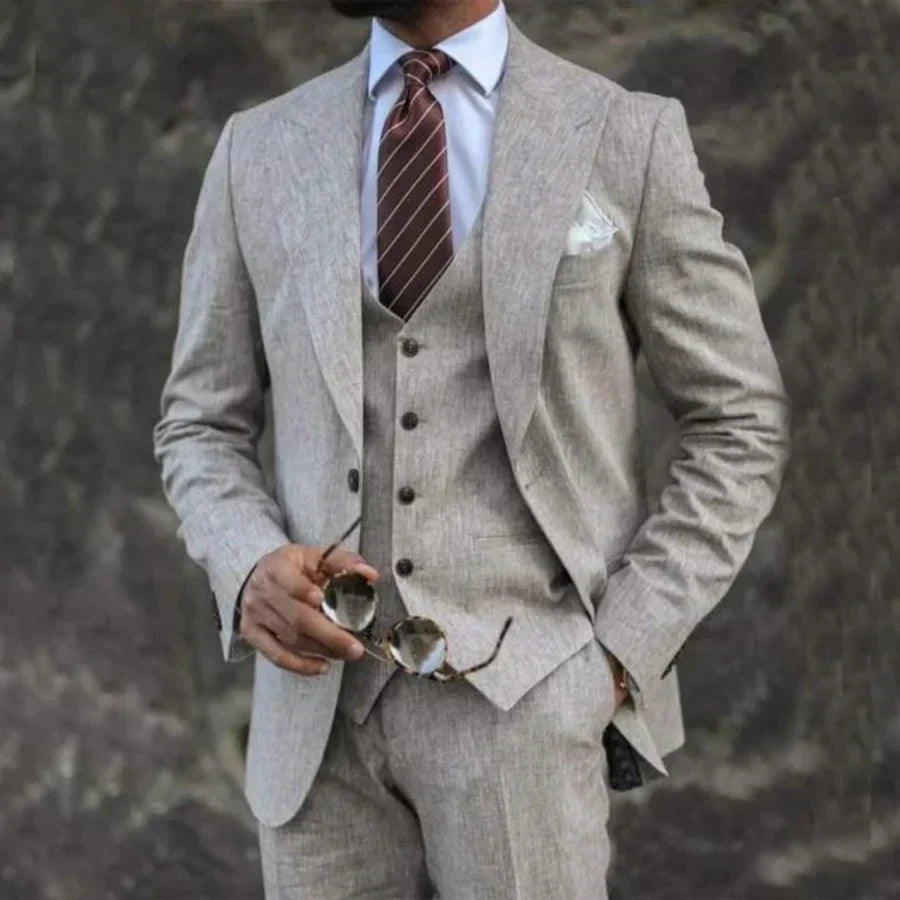 Tailored Slim Fit Three Piece Blazer Waistcoat Suit for Men | Formal Wear