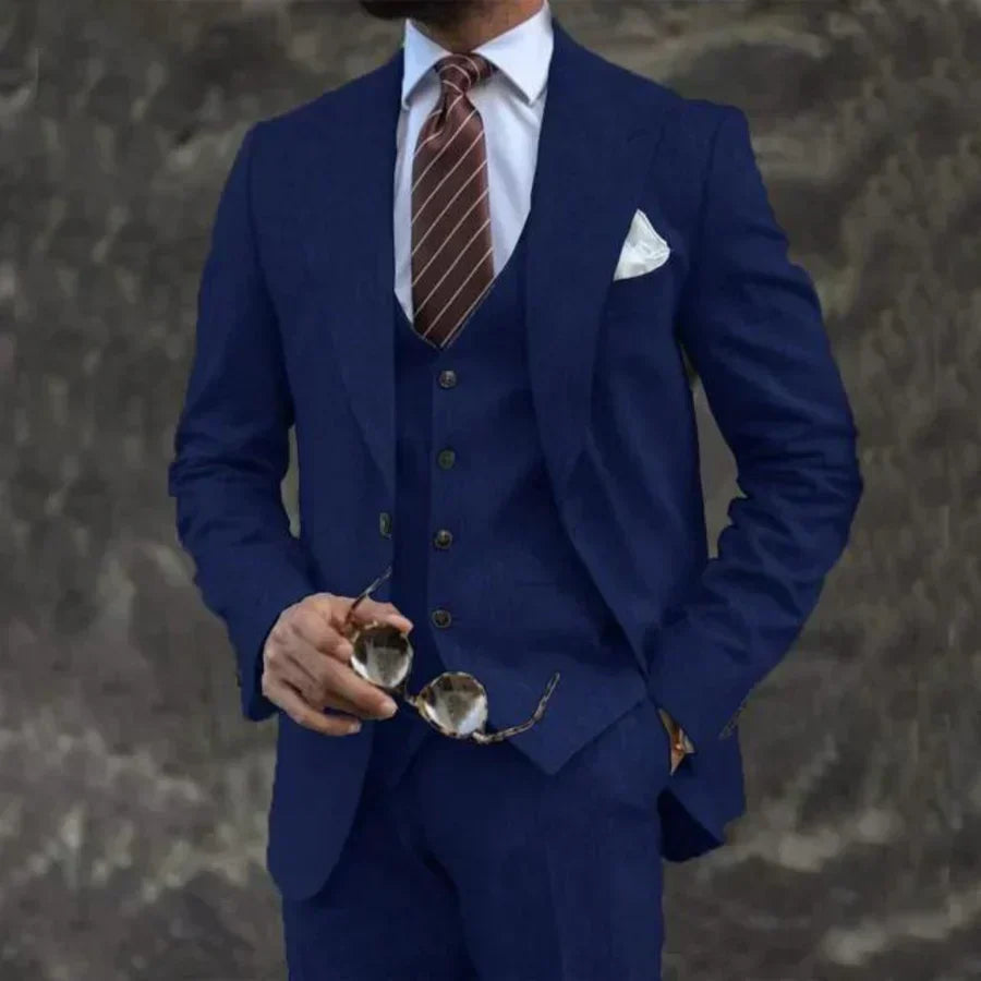 Tailored Slim Fit Three Piece Blazer Waistcoat Suit for Men | Formal Wear
