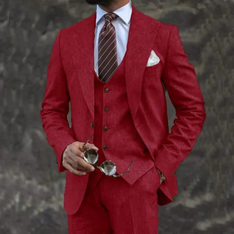 Tailored Slim Fit Three Piece Blazer Waistcoat Suit for Men | Formal Wear