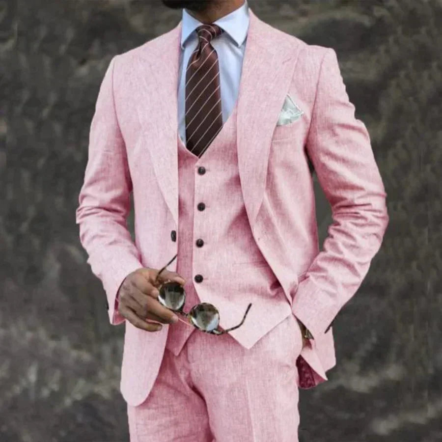 Tailored Slim Fit Three Piece Blazer Waistcoat Suit for Men | Formal Wear